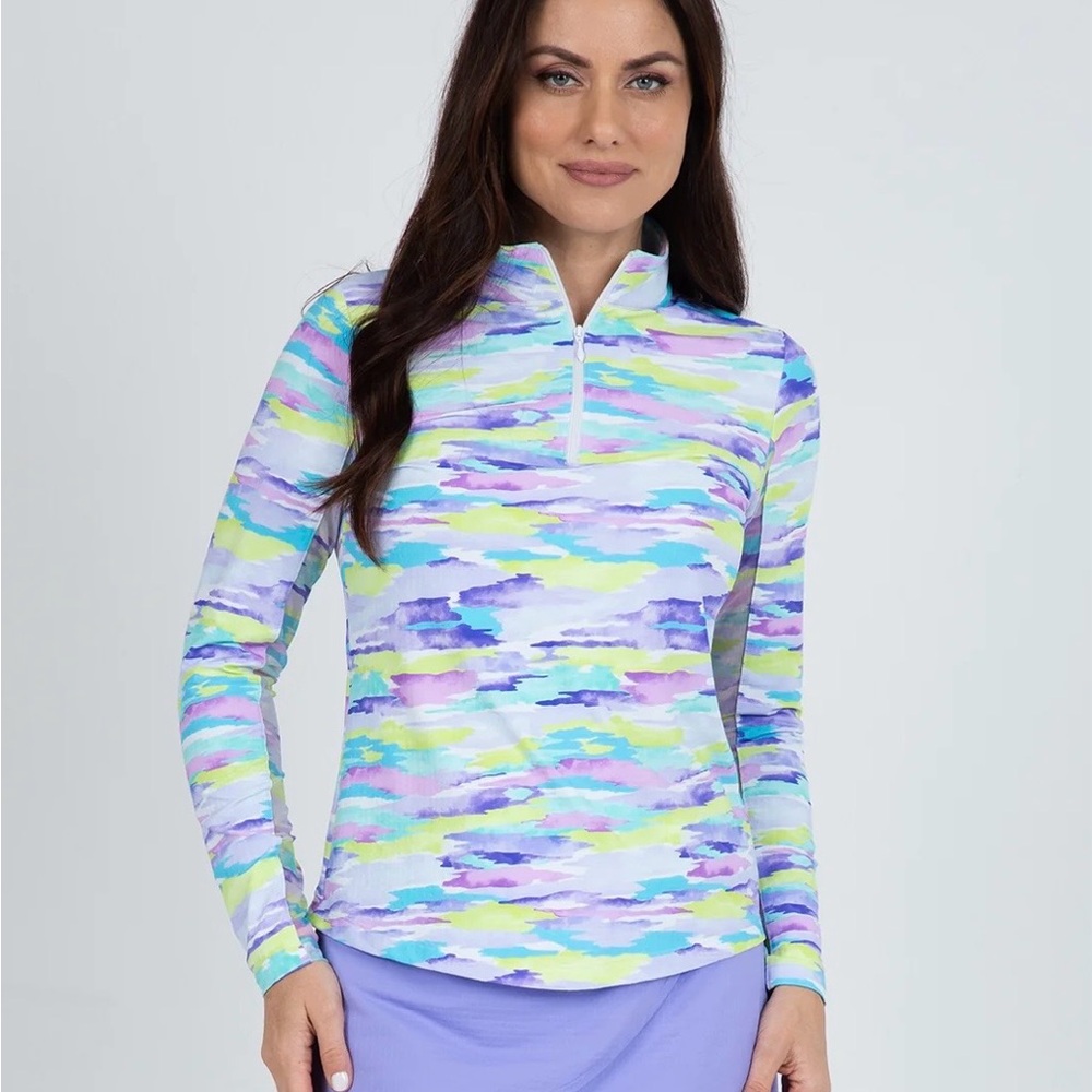 New IBKUL Icefil Golf 1/4 Zip Mock Top